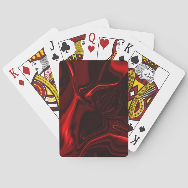 Curves or undulations red and dark fund playing cards (Back)