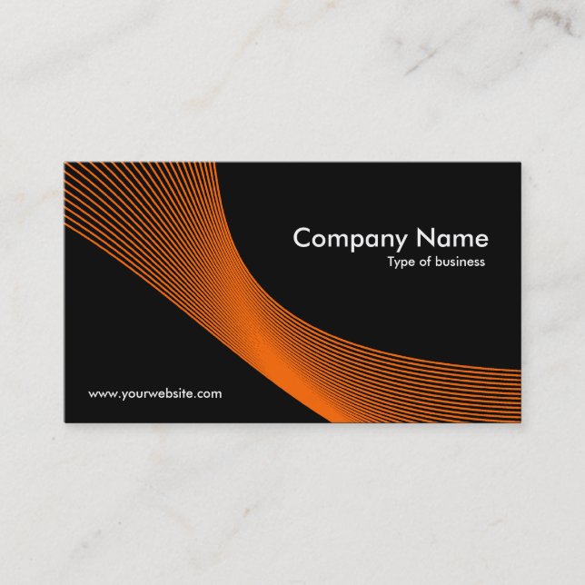 Curves - Orange on Black Business Card (Front)