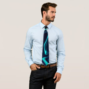 Curves, undulation in cyan darkest, black fund. tie