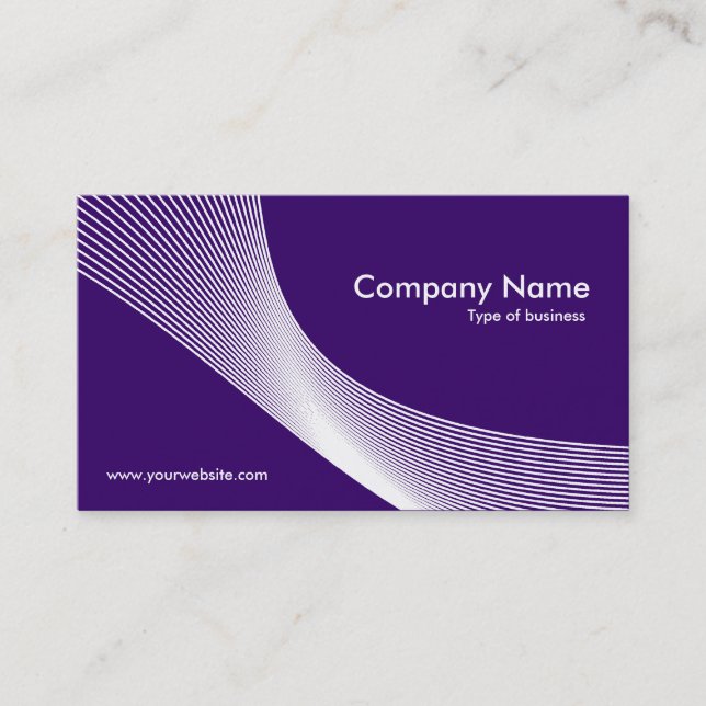 Curves - White on Deep Purple 330066 Business Card (Front)