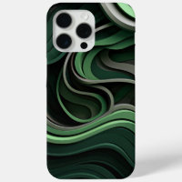 Curvilinear abstract in green and grey
