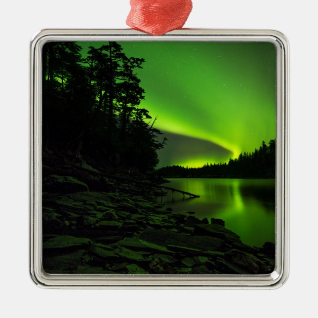 Curving Aurora Metal Ornament (Front)