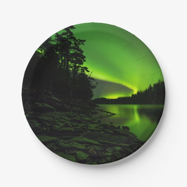 Curving Aurora Paper Plate (Front)