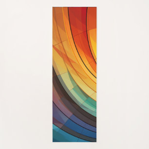 Curving design in rainbow colours   yoga mat