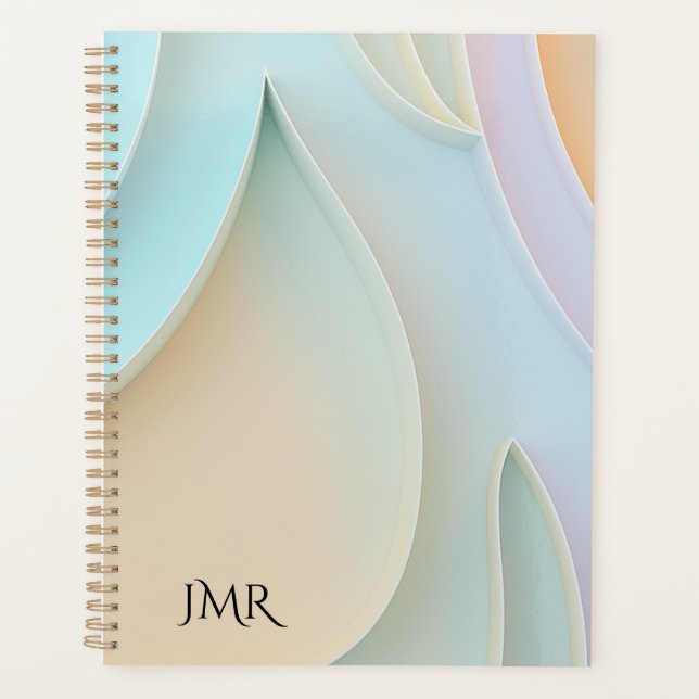 Curving lines and forms in pastels with copy space planner (Front)
