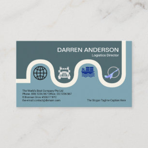 Curving Road Map Logistic Transport Types Manager Business Card