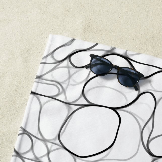 Curvy Abstract Shapes Beach Towel (In Situ)