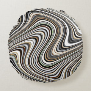 Curvy Abstract Shapes Round Pillow