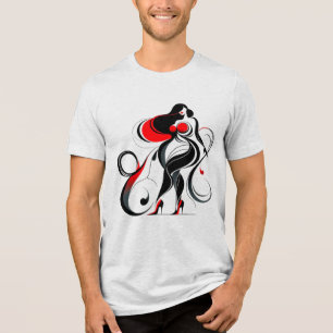 Curvy Abstract Silhouette Art Tri-Blend Shirt