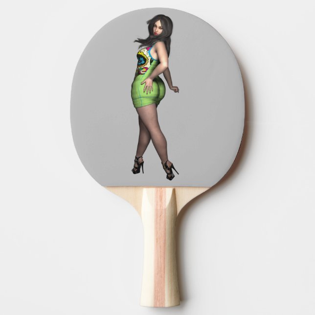 CURVY BIG BOTTOMED LADY PING PONG PADDLE (Front)