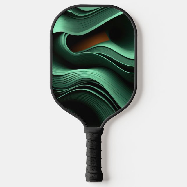 Curvy green forms pickleball paddle (Front)
