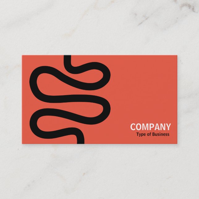 Curvy Line - Black on Orange Business Card (Front)
