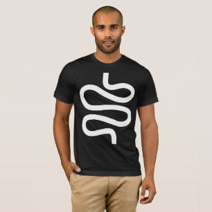 Curvy Line - White on Black T-Shirt
