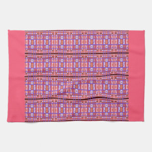 Curvy Plaid folk abstract kitchen towel
