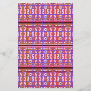 Curvy Plaid Pattern Stationery Paper