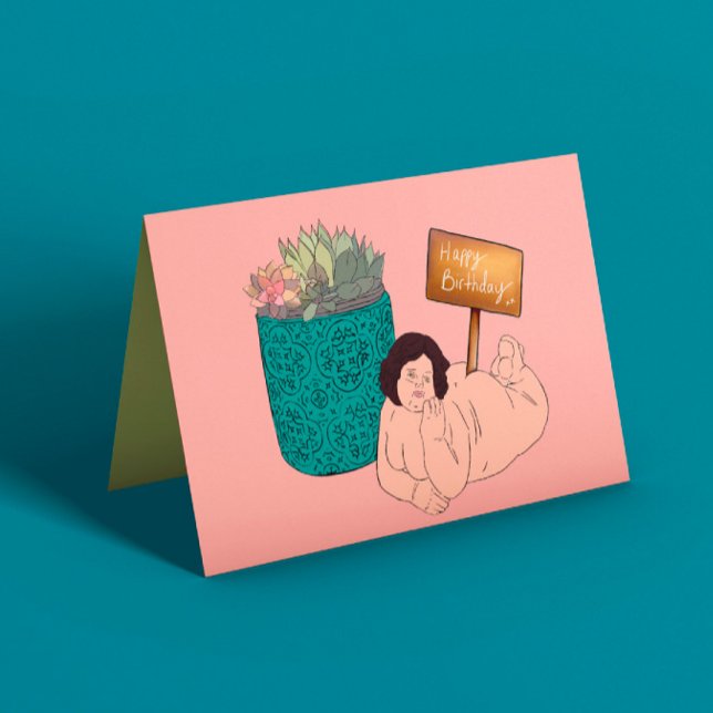 Curvy Plant Lady Birthday  Card (Creator Uploaded)