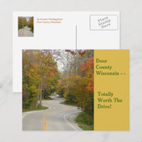 Curvy Road Among Trees With Fall Colour Postcard