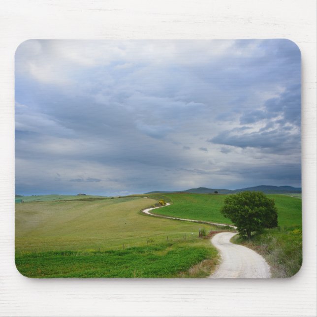 Curvy road towards a destination mousepad (Front)