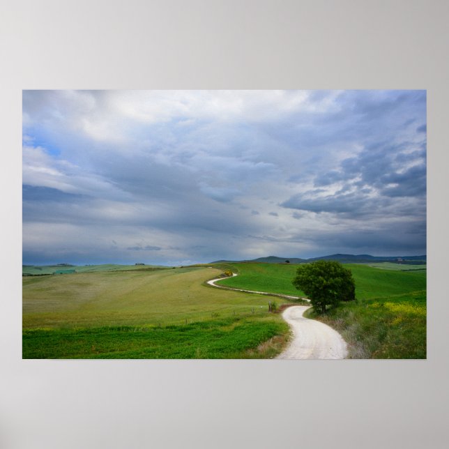 Curvy road towards a destination poster print (Front)