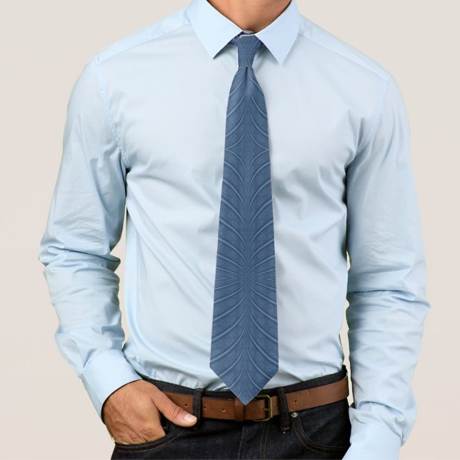 Curvy Trendy Blues Abstract Repeating Pattern  Tie (Creator Uploaded)