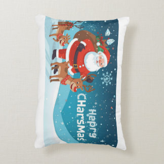 cuschion with Santa Claus and reindeer Accent Pillow