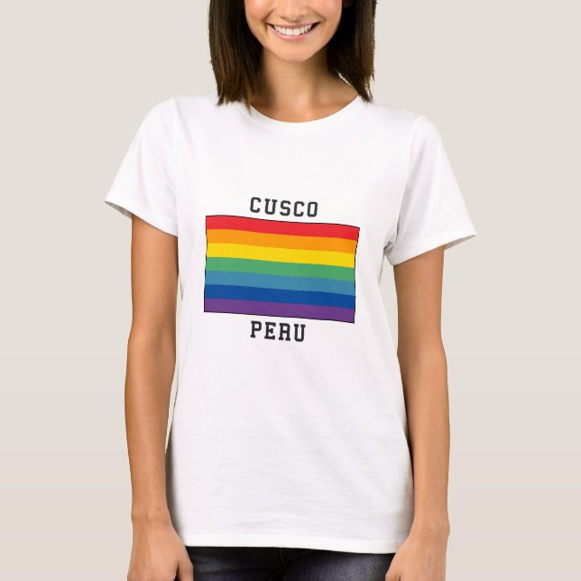 Cusco, Peru Flag T-Shirt (Front)