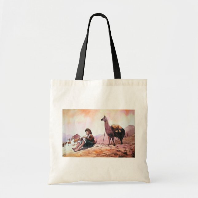 Cusco Peru Llama Picture Tote Bag (Front)