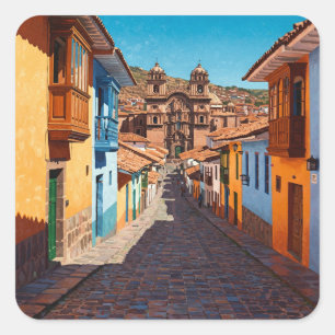 Cusco Peru Travel Square Sticker
