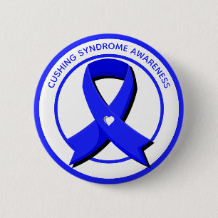 Cushing Syndrome Awareness Blue Ribbon 2 Inch Round Button