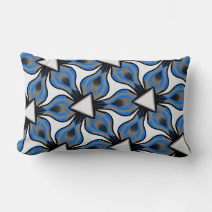 Cushion. Jimette Design Turquoise white gray Lumbar Pillow