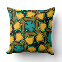 Cushion Jimette orange and turquoise black Design