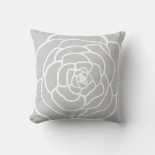 CUSHION simple modern rose silhouette grey white