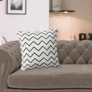 Cushion zigzag, black and white cushion, modern