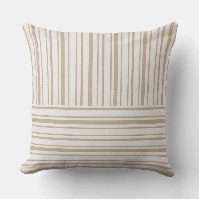 Cushions - Tuscany Stripe Beige Design 2 (Front)