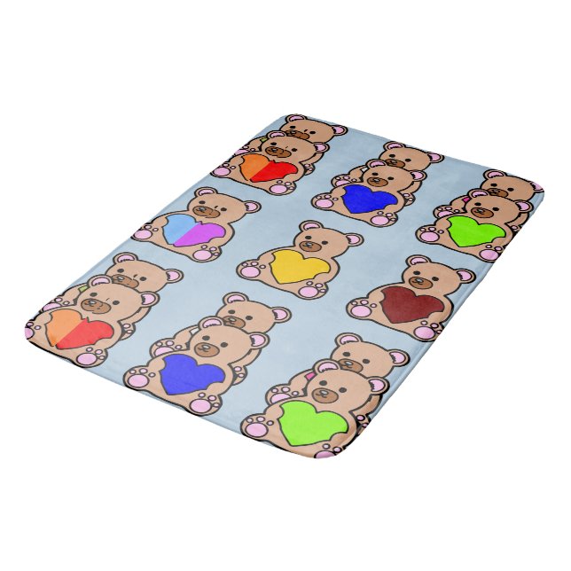 Cushiony Soft Luxuriously Memory Foam, teddy Bear  Bath Mat (Angled)