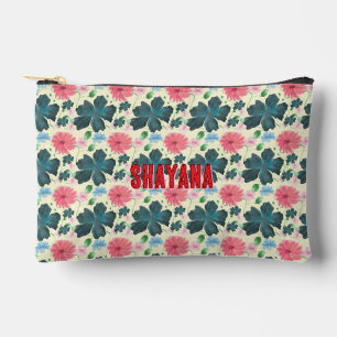 Cusom Watercolor floral pattern gift   Accessory Pouch
