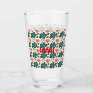 Cusom Watercolor floral pattern gift   Glass