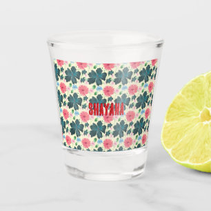 Cusom Watercolor floral pattern gift   Shot Glass