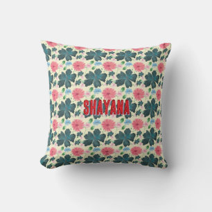Cusom Watercolor floral pattern gift Throw Pillow