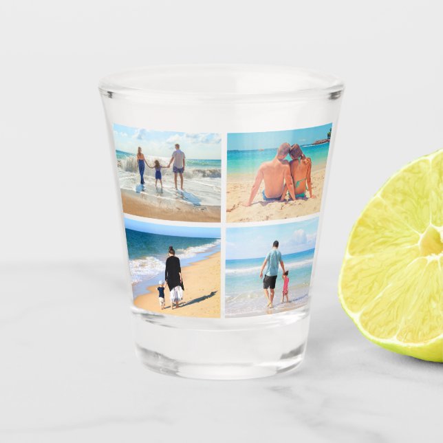 Cusom Your Photo Collage Shot Glass Personalized (Front)