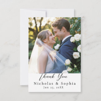 Cusotm couple Name and Photo Thank You Card