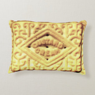 Custard cream biscuit accent pillow