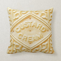 custard cream retro biscuit cookie cushion pillow