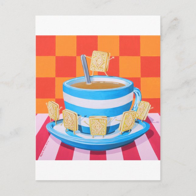 Custard Cream Tea Postcard (Front)