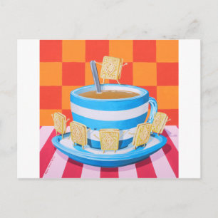 Custard Cream Tea Postcard