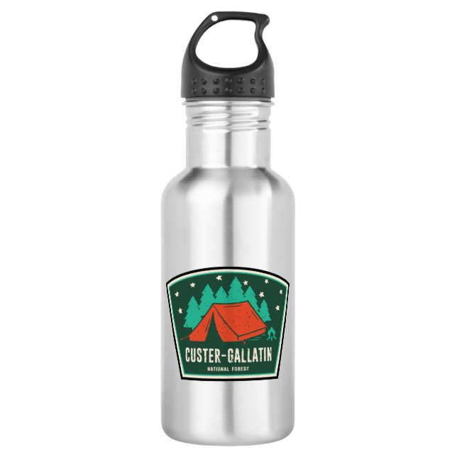 Custer-Gallatin National Forest Camping 532 Ml Water Bottle (Front)