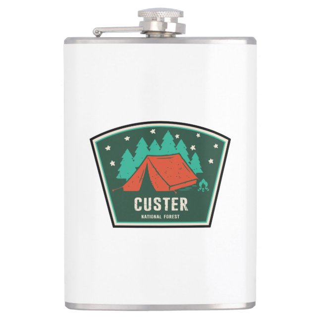 Custer National Forest Camping Hip Flask (Front)