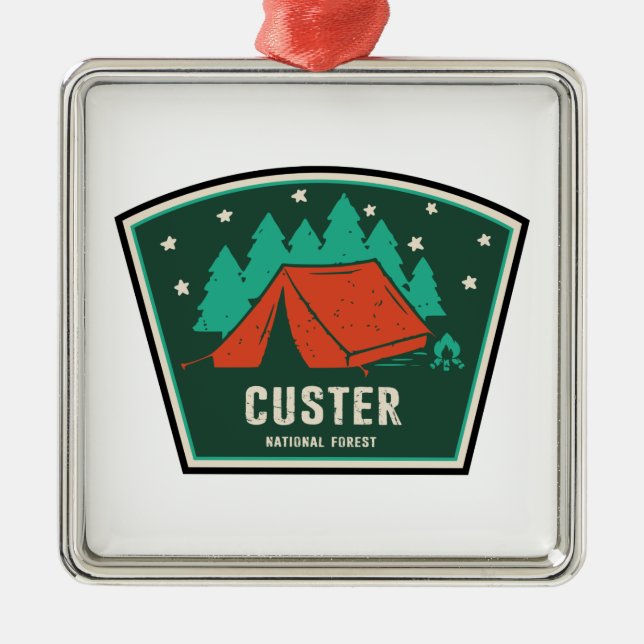 Custer National Forest Camping Metal Ornament (Front)