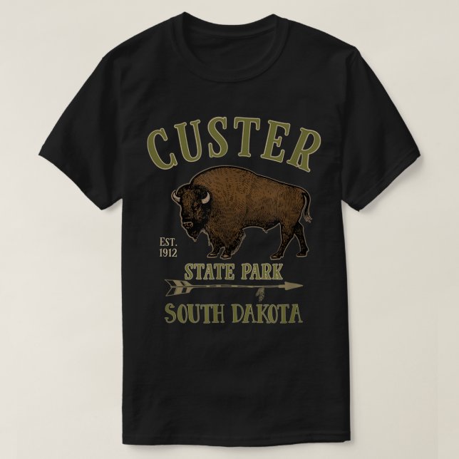 CUSTER STATE PARK Bison South Dakota souvenir  T-Shirt (Design Front)