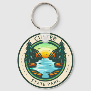 Custer State Park South Dakota Badge  Keychain